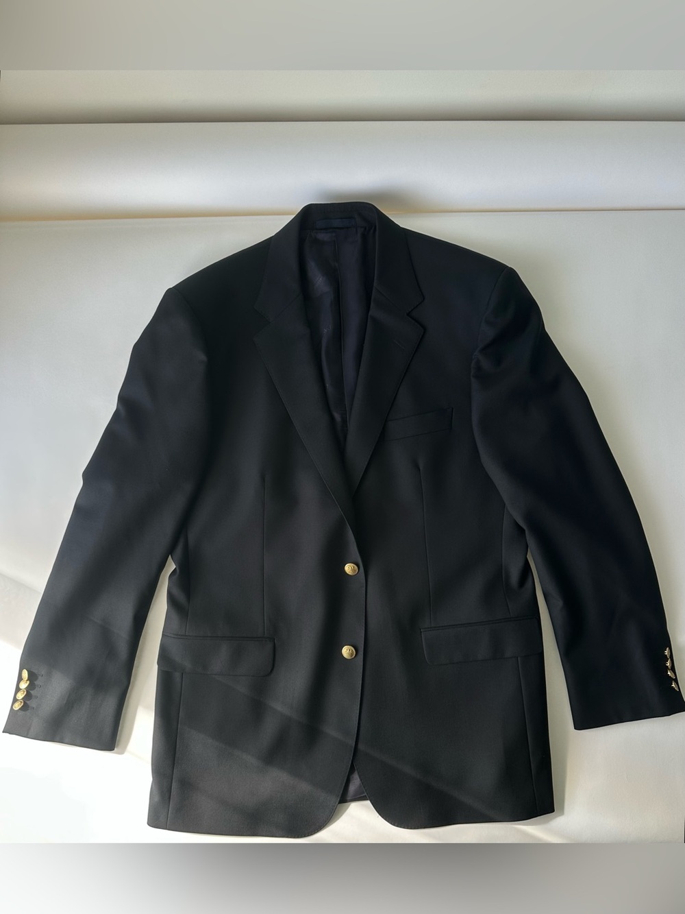 Aquascutum London Men's Wool Blazer Navy Blue Gold Crest Buttons Portugal